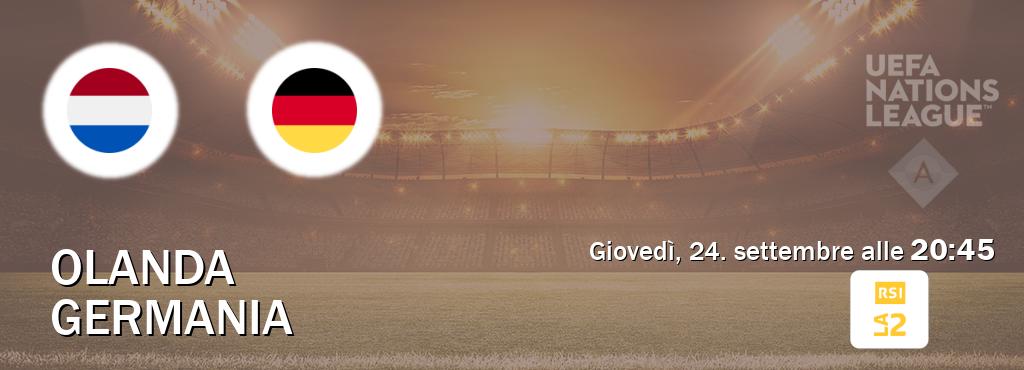 Il match Olanda - Germania sarà trasmesso in diretta TV su RSI La 2 (ore 20:45)