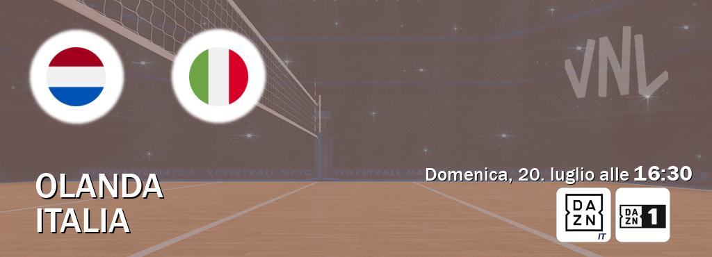 Il match Olanda - Italia sarà trasmesso in diretta TV su DAZN Italia e Zona DAZN (ore 16:30)