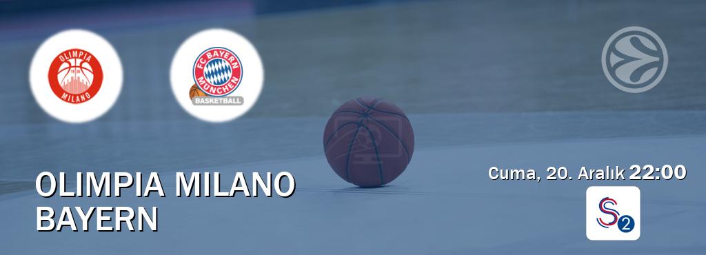 Karşılaşma Olimpia Milano - Bayern S Sport 2'den canlı yayınlanacak (Cuma, 20. Aralık  22:00).