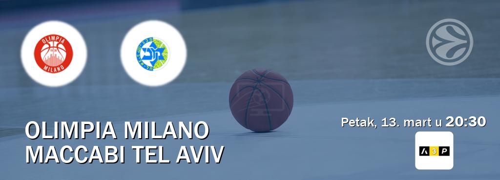 Izravni prijenos utakmice Olimpia Milano i Maccabi Tel Aviv pratite uživo na Arena Premium 3 (petak, 13. mart u  20:30).