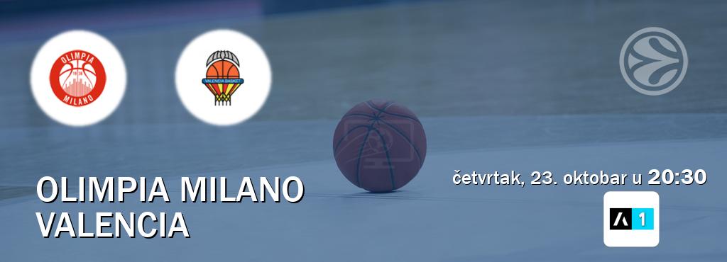 Izravni prijenos utakmice Olimpia Milano i Valencia pratite uživo na Arena Sport 1 (četvrtak, 23. oktobar u 20:30). Izravni prijenos utakmice Olimpia Milano i Valencia pratite uživo na Arena Sport 1 (četvrtak, 23. oktobar u 20:30).