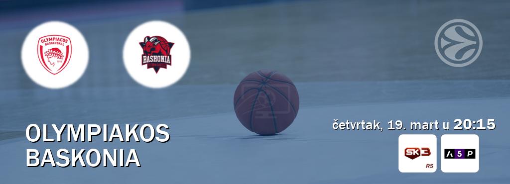 Izravni prijenos utakmice Olympiakos i Baskonia pratite uživo na Sportklub 3 i Arena Premium 5 (četvrtak, 19. mart u  20:15).
