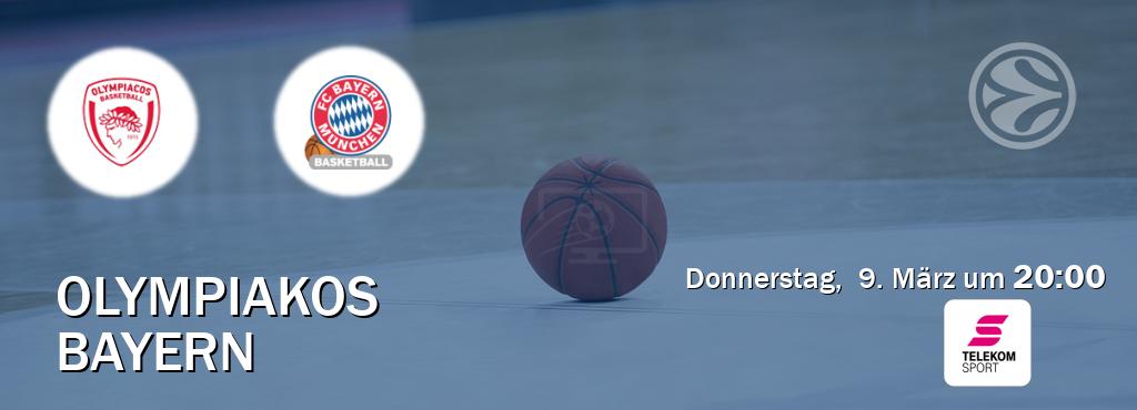 Das Spiel zwischen Olympiakos und Bayern wird am Donnerstag,  9. März um  20:00, live vom Magenta Sport übertragen.