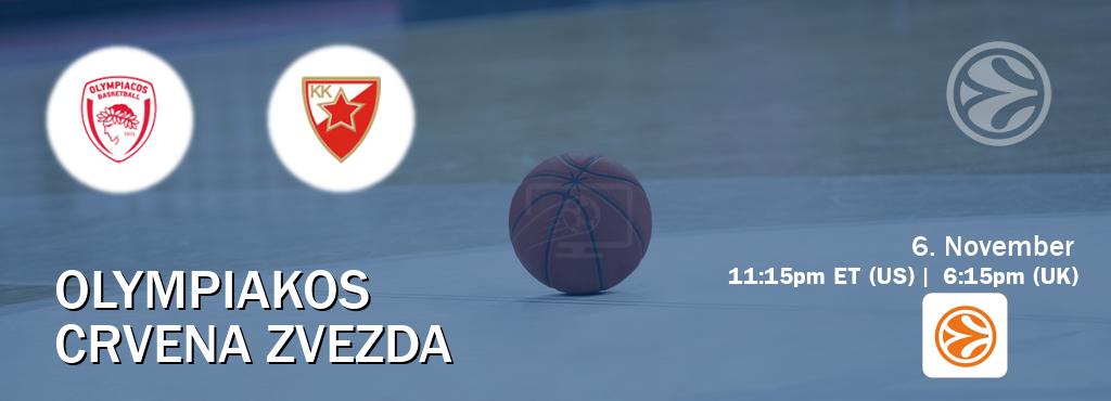 You can watch game live between Olympiakos and Crvena zvezda on EuroLeague TV. You can watch game live between Olympiakos and Crvena zvezda on EuroLeague TV.