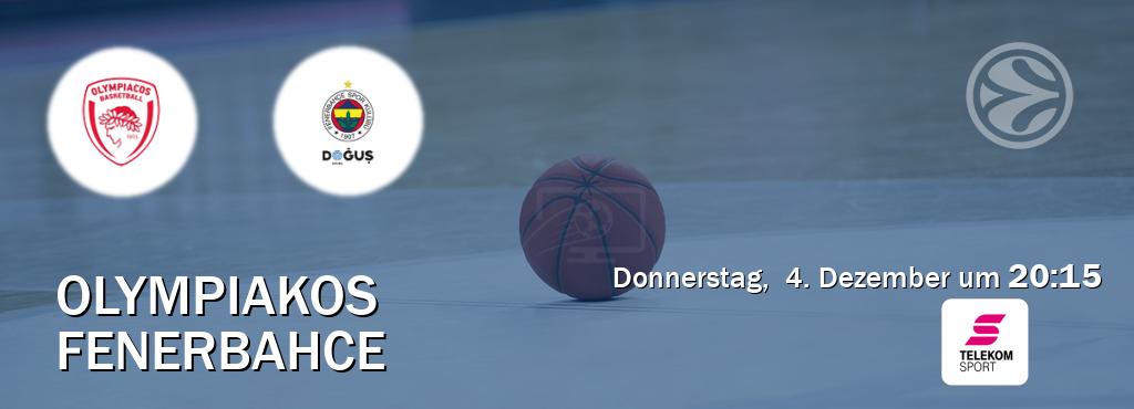 Das Spiel zwischen Olympiakos und Fenerbahce wird am Donnerstag,  4. Dezember um  20:15, live vom Magenta Sport übertragen.