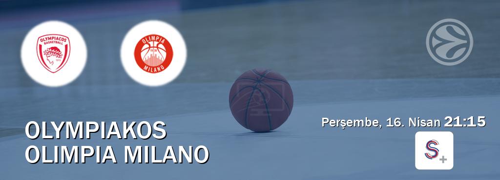 Karşılaşma Olympiakos - Olimpia Milano S Sport +'den canlı yayınlanacak (Perşembe, 16. Nisan 21:15). Karşılaşma Olympiakos - Olimpia Milano S Sport +'den canlı yayınlanacak (Perşembe, 16. Nisan 21:15).