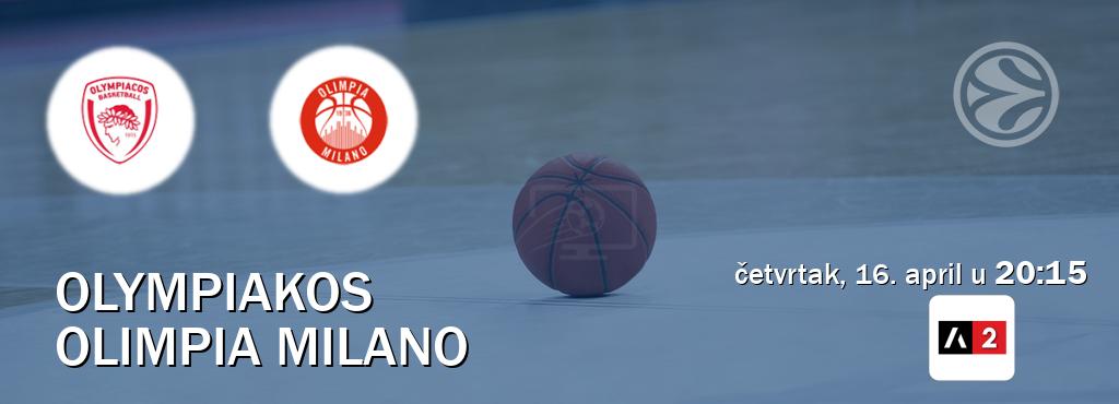 Izravni prijenos utakmice Olympiakos i Olimpia Milano pratite uživo na Arena Sport 2 (četvrtak, 16. april u  20:15).