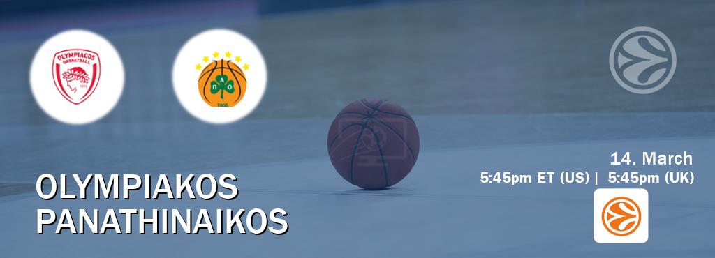 You can watch game live between Olympiakos and Panathinaikos on EuroLeague TV.