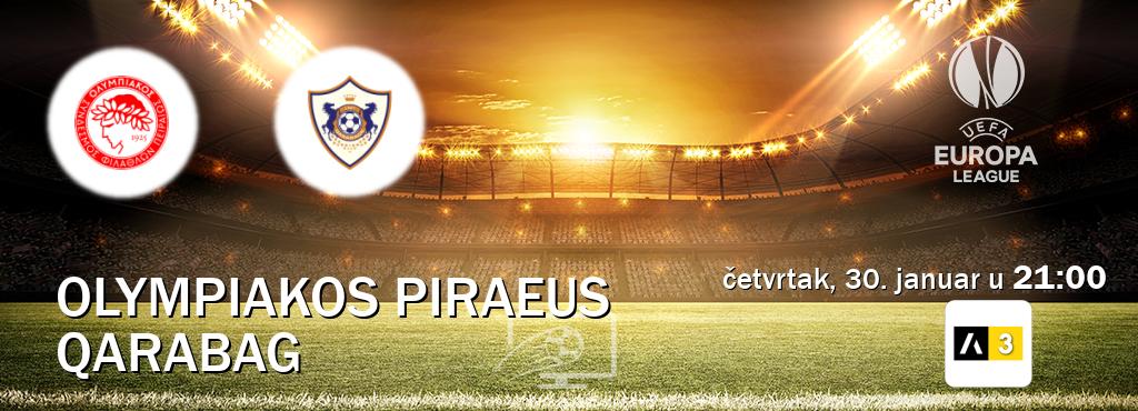 Izravni prijenos utakmice Olympiakos Piraeus i Qarabag pratite uživo na Arena Sport 3 (četvrtak, 30. januar u  21:00).