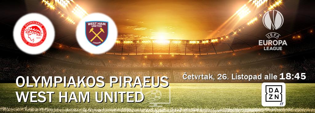 Il match Olympiakos Piraeus - West Ham United sarà trasmesso in diretta TV su DAZN Italia (ore 18:45)