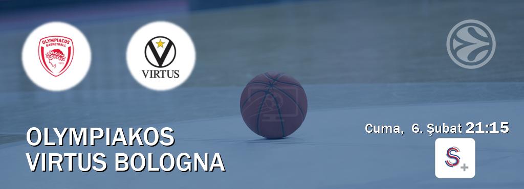 Karşılaşma Olympiakos - Virtus Bologna S Sport +'den canlı yayınlanacak (Cuma,  6. Şubat  21:15).