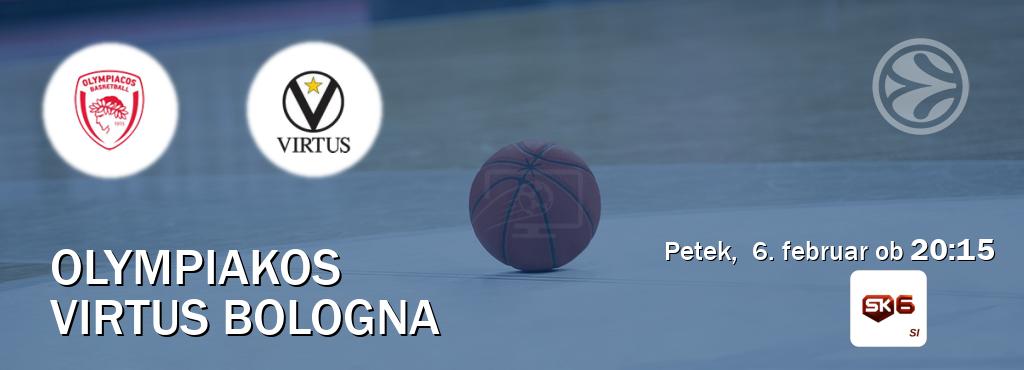 Dvoboj Olympiakos in Virtus Bologna s prenosom tekme v živo na Sportklub 6.