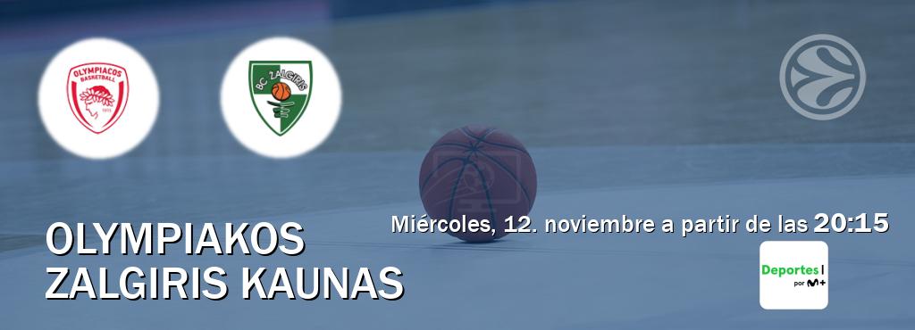 El partido entre Olympiakos y Zalgiris Kaunas será retransmitido por Movistar Deportes (miércoles, 12. noviembre a partir de las 20:15). El partido entre Olympiakos y Zalgiris Kaunas será retransmitido por Movistar Deportes (miércoles, 12. noviembre a partir de las 20:15).