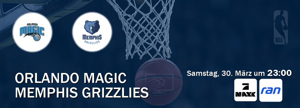 Das Spiel zwischen Orlando Magic und Memphis Grizzlies wird am Samstag, 30. März um  23:00, live vom ProSieben MAXX und RAN.de übertragen.