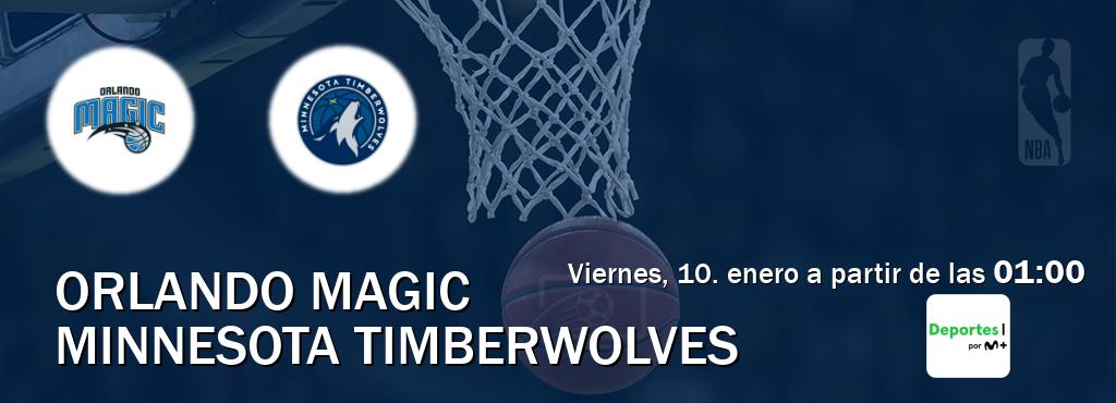 El partido entre Orlando Magic y Minnesota Timberwolves será retransmitido por Movistar Deportes (viernes, 10. enero a partir de las  01:00).