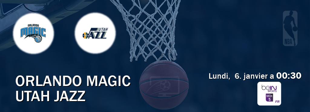 Match entre Orlando Magic et Utah Jazz en direct à la beIN Sports 5 Max (lundi,  6. janvier a  00:30).