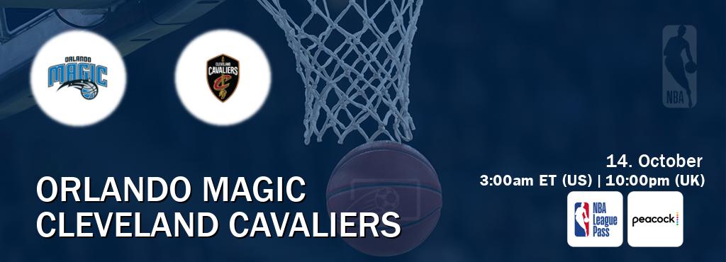You can watch game live between Orlando Magic and Cleveland Cavaliers on NBA League Pass and Peacock(US).
