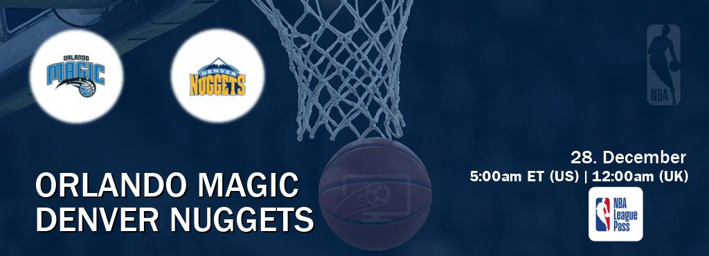 You can watch game live between Orlando Magic and Denver Nuggets on NBA League Pass. You can watch game live between Orlando Magic and Denver Nuggets on NBA League Pass.
