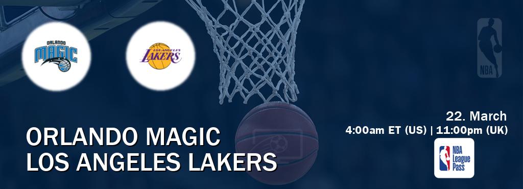 You can watch game live between Orlando Magic and Los Angeles Lakers on NBA League Pass.