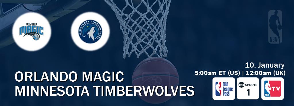 You can watch game live between Orlando Magic and Minnesota Timberwolves on NBA League Pass, TNT Sports 1(UK), NBA TV(US).