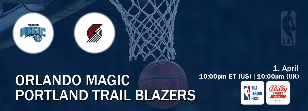 You can watch game live between Orlando Magic and Portland Trail Blazers on NBA League Pass and Bally Sports Florida+(US).