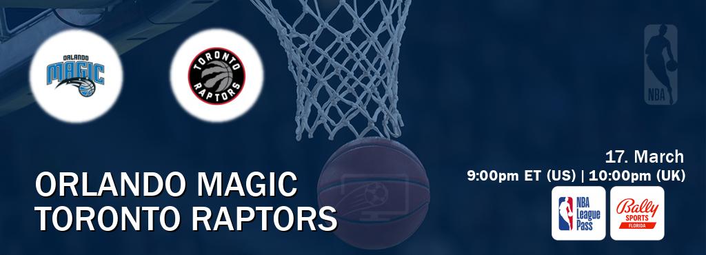 You can watch game live between Orlando Magic and Toronto Raptors on NBA League Pass and Bally Sports Florida(US).