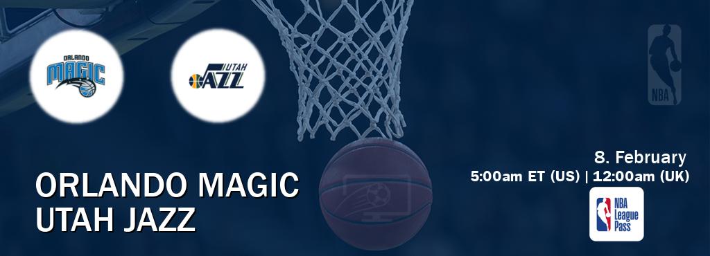 You can watch game live between Orlando Magic and Utah Jazz on NBA League Pass.