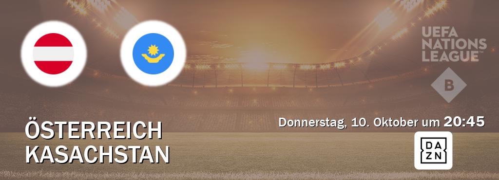 Das Spiel zwischen Österreich und Kasachstan wird am Donnerstag, 10. Oktober um  20:45, live vom DAZN übertragen.