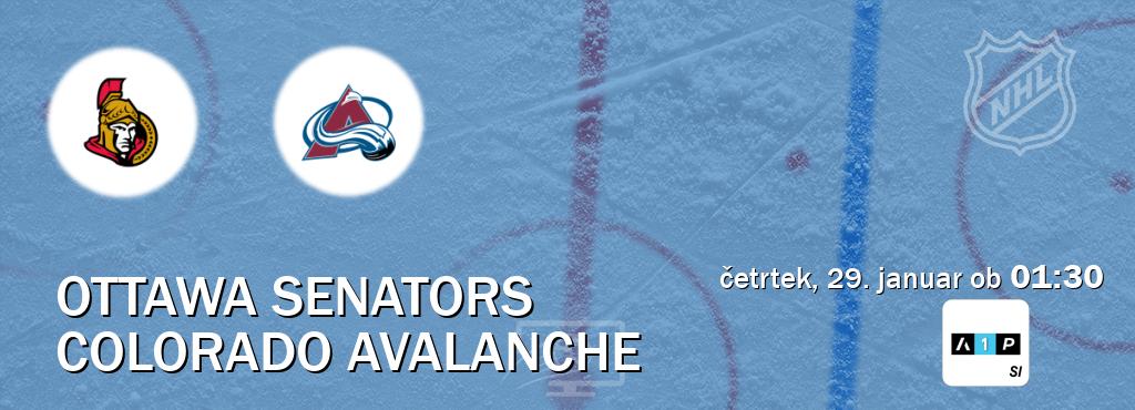 Prenos tekme med Ottawa Senators in Colorado Avalanche v živo na Arena Sport Premium (četrtek, 29. januar ob  01:30 uri).