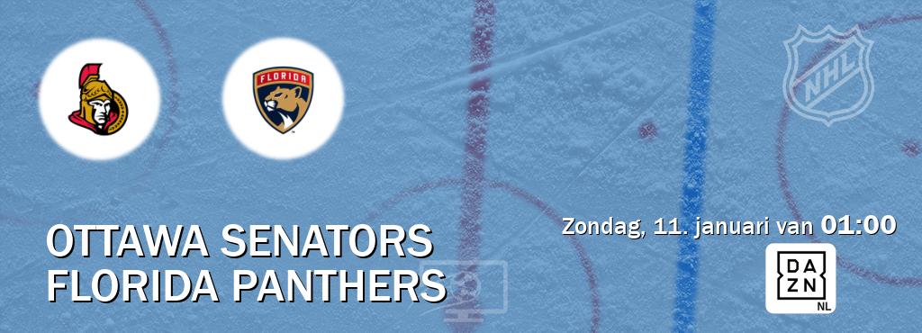 Wedstrijd tussen Ottawa Senators en Florida Panthers live op tv bij DAZN (zondag, 11. januari van  01:00).