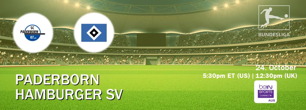 You can watch game live between Paderborn and Hamburger SV on beIN Sports Connect(AU). You can watch game live between Paderborn and Hamburger SV on beIN Sports Connect(AU).