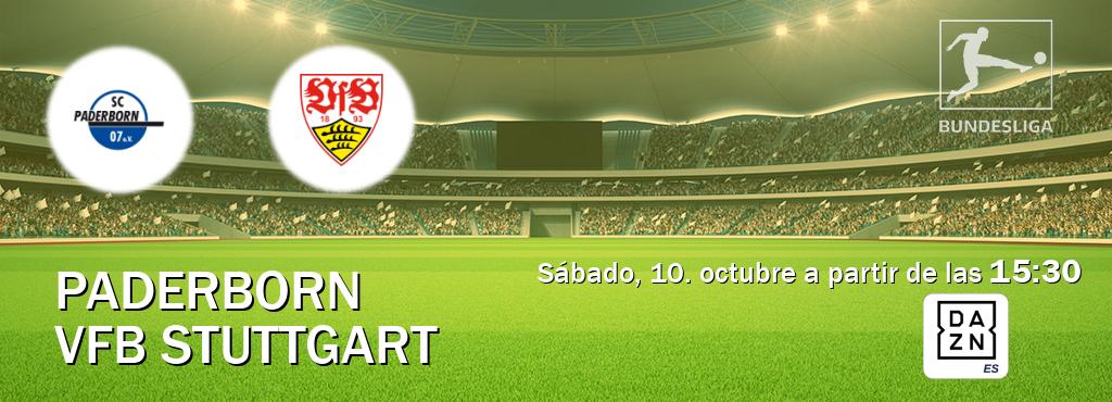 El partido entre Paderborn y VfB Stuttgart será retransmitido por DAZN España (sábado, 10. octubre a partir de las  15:30).