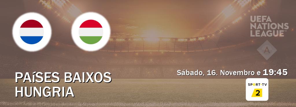 Jogo entre Países Baixos e Hungria tem emissão Sport TV 2 (Sábado, 16. Novembro e  19:45).