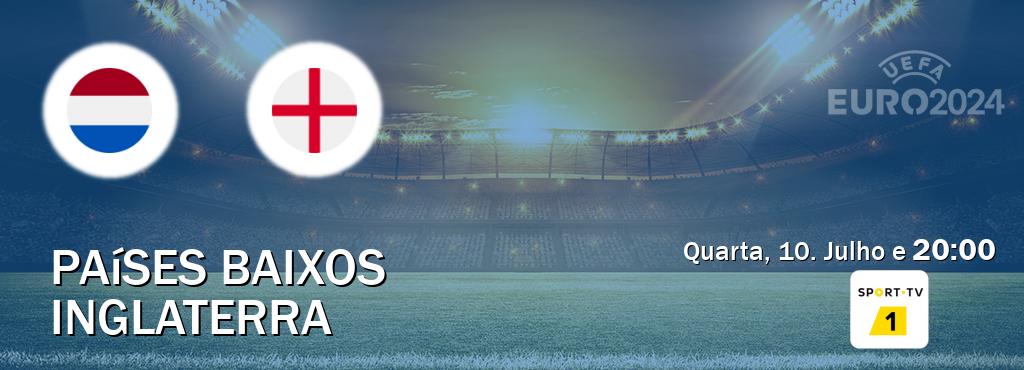 Jogo entre Países Baixos e Inglaterra tem emissão Sport TV 1 (Quarta, 10. Julho e  20:00).