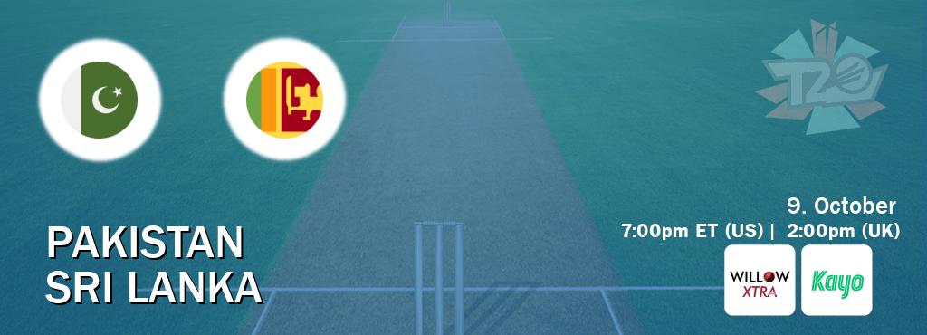 You can watch game live between Pakistan and Sri Lanka on Willov XTRA(US) and Kayo Sports(AU). You can watch game live between Pakistan and Sri Lanka on Willov XTRA(US) and Kayo Sports(AU).