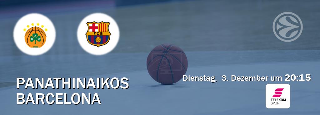 Das Spiel zwischen Panathinaikos und Barcelona wird am Dienstag,  3. Dezember um  20:15, live vom Magenta Sport übertragen.