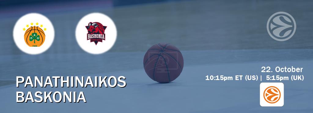 You can watch game live between Panathinaikos and Baskonia on EuroLeague TV. You can watch game live between Panathinaikos and Baskonia on EuroLeague TV.