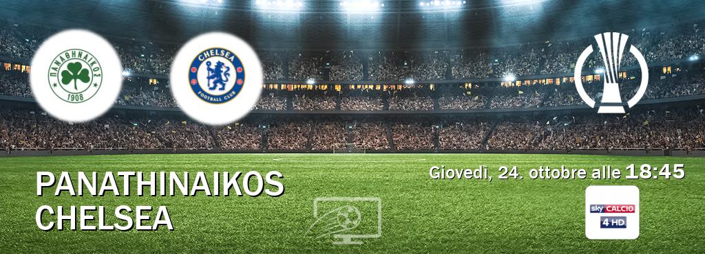 Il match Panathinaikos - Chelsea sarà trasmesso in diretta TV su Sky Calcio 4 (ore 18:45)