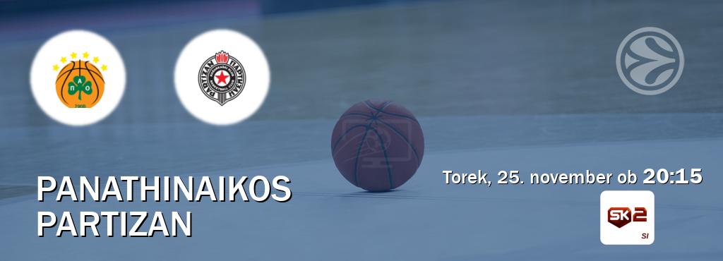 Panathinaikos in Partizan v živo na Sportklub 2. Prenos tekme bo v torek, 25. november ob  20:15
