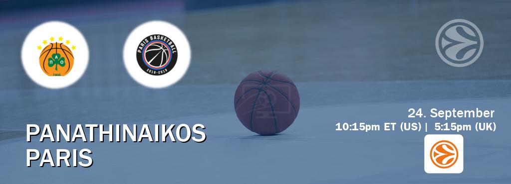 You can watch game live between Panathinaikos and Paris on EuroLeague TV. You can watch game live between Panathinaikos and Paris on EuroLeague TV.