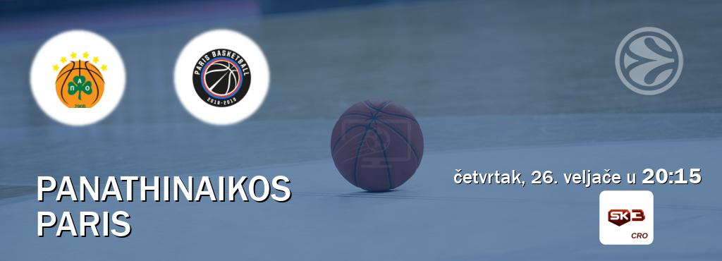 Izravni prijenos utakmice Panathinaikos i Paris pratite uživo na Sportklub 3 (četvrtak, 26. veljače u  20:15).