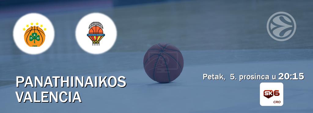 Izravni prijenos utakmice Panathinaikos i Valencia pratite uživo na Sportklub 6 (petak,  5. prosinca u  20:15).