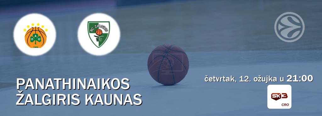 Izravni prijenos utakmice Panathinaikos i Žalgiris Kaunas pratite uživo na Sportklub 3 (četvrtak, 12. ožujka u  21:00).