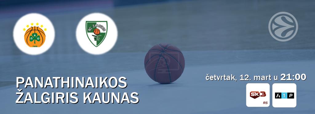 Izravni prijenos utakmice Panathinaikos i Žalgiris Kaunas pratite uživo na Sportklub 3 i Arena Premium 1 (četvrtak, 12. mart u  21:00).
