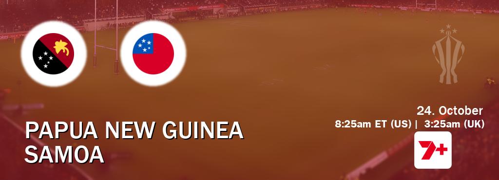 You can watch game live between Papua New Guinea and Samoa on 7plus Sport(AU).