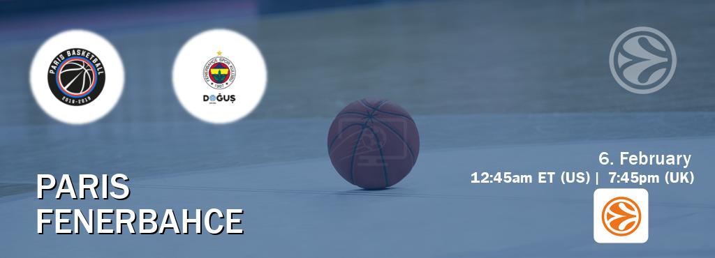 You can watch game live between Paris and Fenerbahce on EuroLeague TV. You can watch game live between Paris and Fenerbahce on EuroLeague TV.