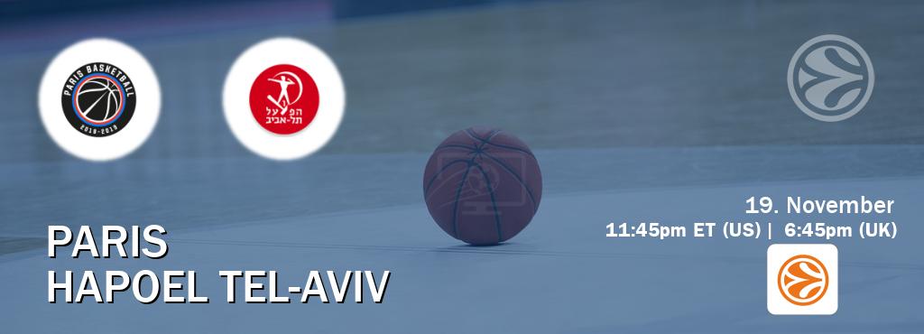 You can watch game live between Paris and Hapoel Tel-Aviv on EuroLeague TV. You can watch game live between Paris and Hapoel Tel-Aviv on EuroLeague TV.