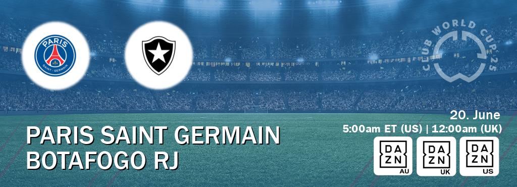 You can watch game live between Paris Saint Germain and Botafogo RJ on DAZN(AU), DAZN UK(UK), DAZN(US). You can watch game live between Paris Saint Germain and Botafogo RJ on DAZN(AU), DAZN UK(UK), DAZN(US).
