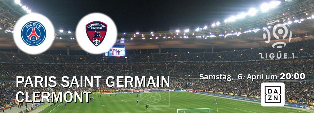 Das Spiel zwischen Paris Saint Germain und Clermont wird am Samstag,  6. April um  20:00, live vom DAZN übertragen.