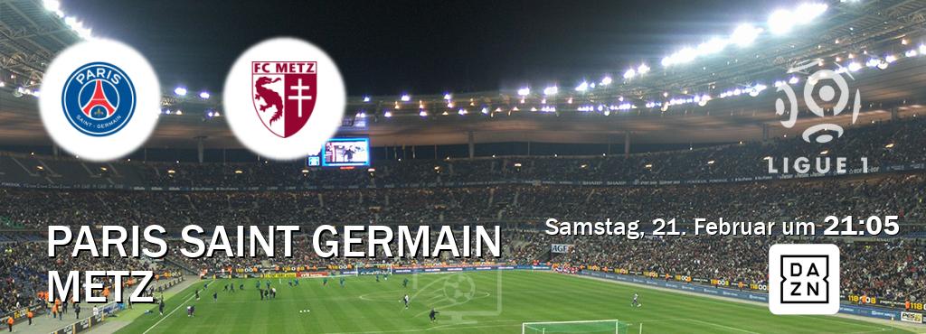 Das Spiel zwischen Paris Saint Germain und Metz wird am Samstag, 21. Februar um 21:05, live vom DAZN übertragen. Das Spiel zwischen Paris Saint Germain und Metz wird am Samstag, 21. Februar um 21:05, live vom DAZN übertragen.